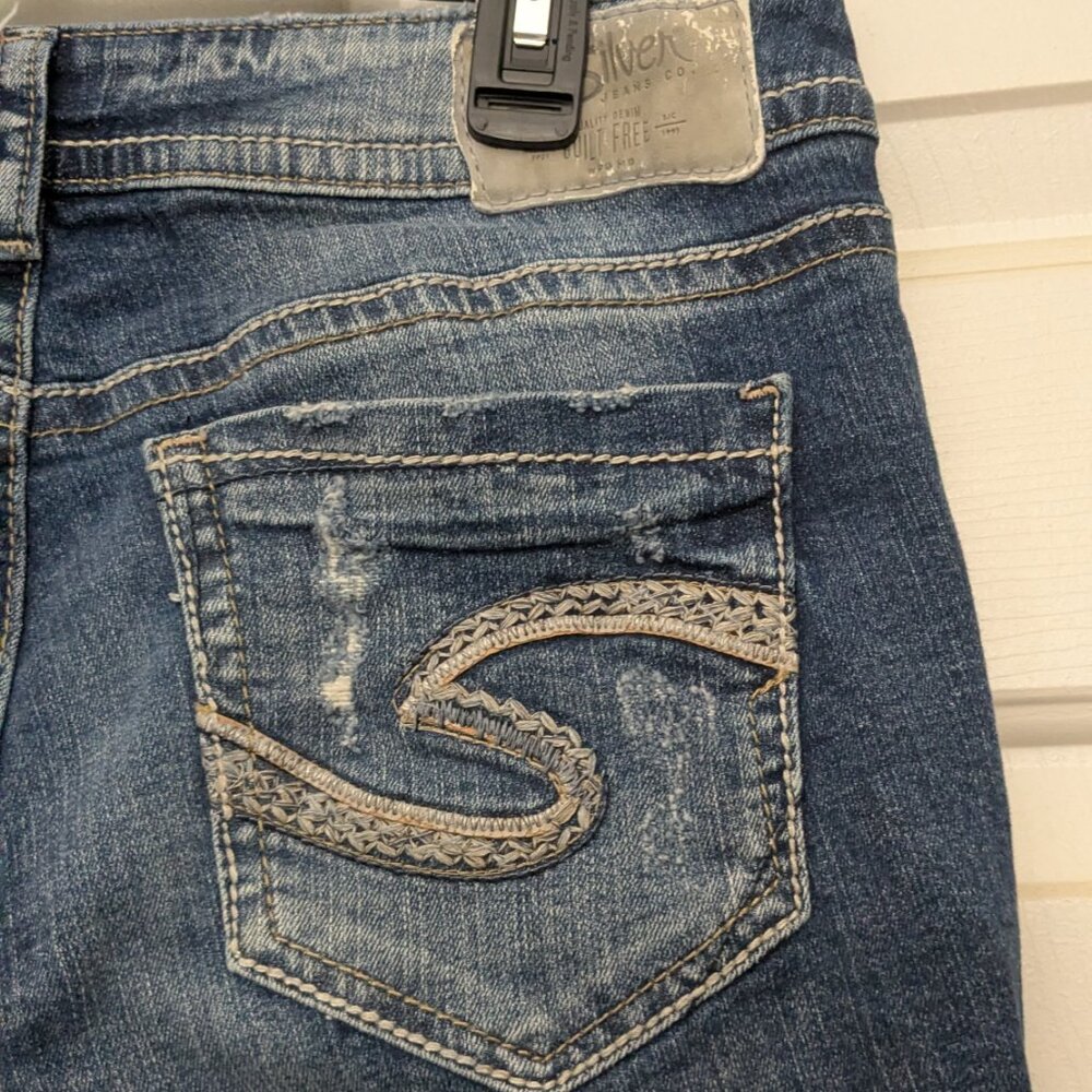 SILVER SUKI Women's Skinny Crop Jeans Size 28 Blue .